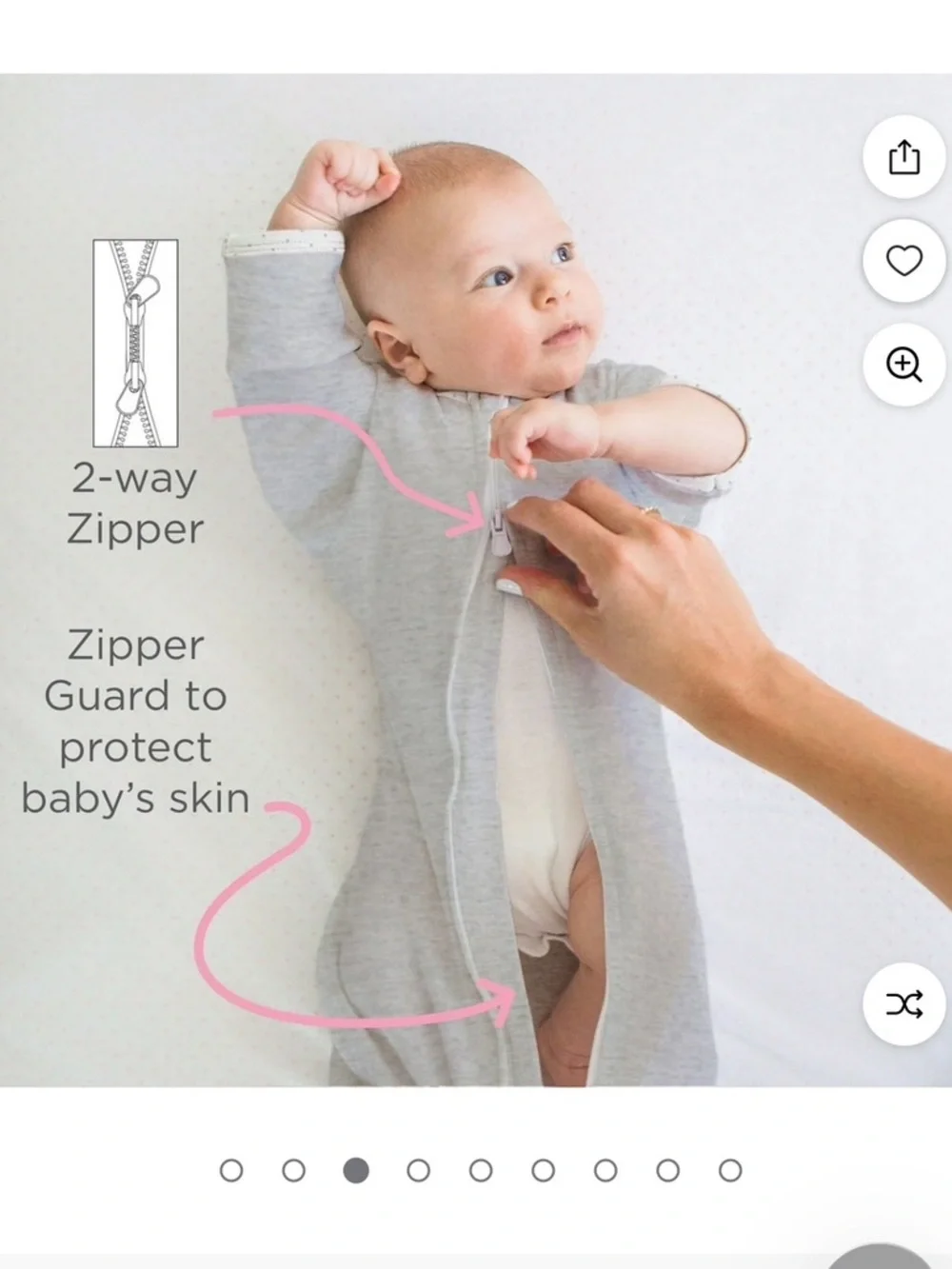 Swaddle Designs Heathered Gray Striped Transitional Swaddle Sack for Babies